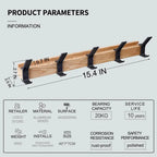 Wall-Mounted Coat Rack with Swivel Hooks – Scandinavian Wooden & Metal Design