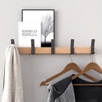 Wall-Mounted Coat Rack with Swivel Hooks – Scandinavian Wooden & Metal Design