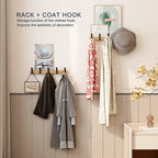 Wall wardrobe with movable hooks – Scandinavian design made of wood metal