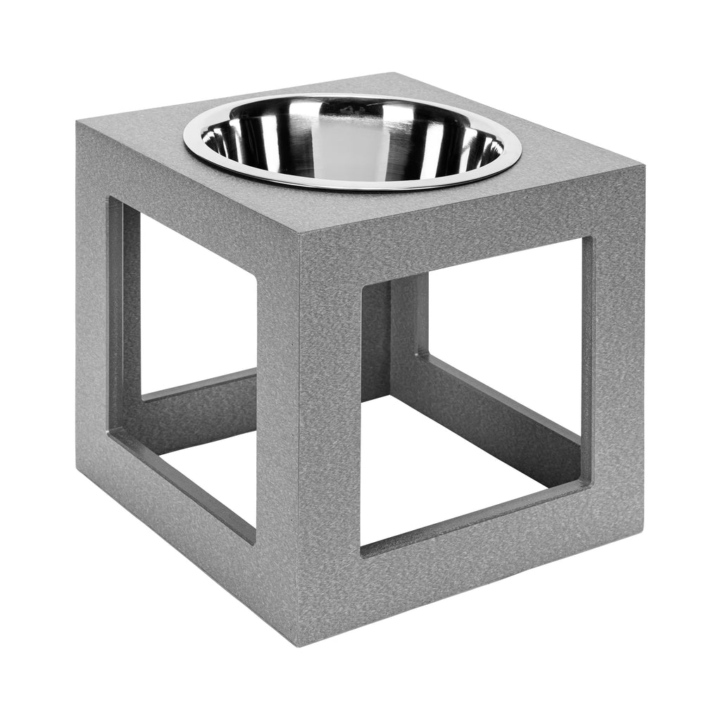 Porchside Single Diner - Modern Outdoor Weatherproof Raised Dog Bowl Stand (Medium 7" - Large Dog 12" Tall)