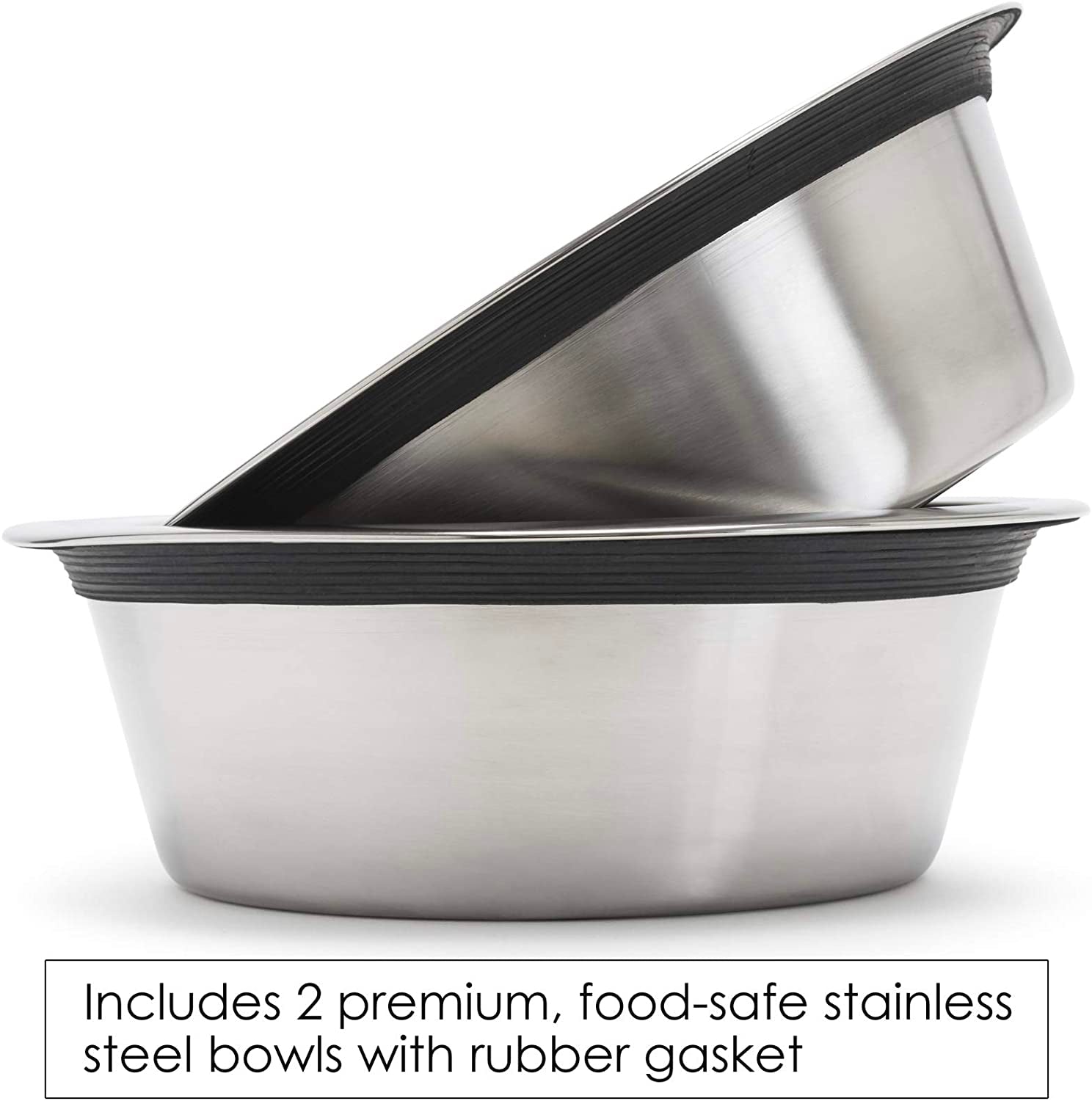 Moretti Double Diner - Modern, Architectural Elevated Metal Dog Bowl Stand (5.5"/ 12" / 18" Tall)