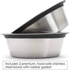 Porchside Double Diner -  Modern Weatherproof Elevated Dog Feeder, Raised Bowl Stand (5" / 7" / 12" Tall)