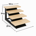 Loft Pet Steps - Modern Metal / Hardwood Dog Stairs, No Slip Steps 19" Tall, Large Dog to 180 lbs