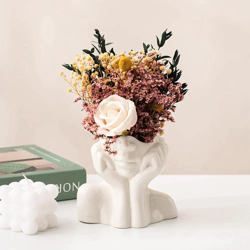 "Unique and Modern Ceramic Vase, Decorative Flower Vase for Living Room and Office"