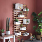 Wall shelf system with integrated storage boxes Bowlift