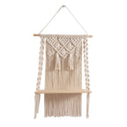 Macrame Wall Hanging Shelf with Decorative Accents Bowlift
