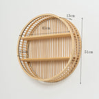 Round Wall Shelf Made of Natural Rattan Bowlift