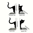 Cat-Shaped Metal Bookends