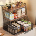 Rustic Two-Tier Storage Shelf Bowlift