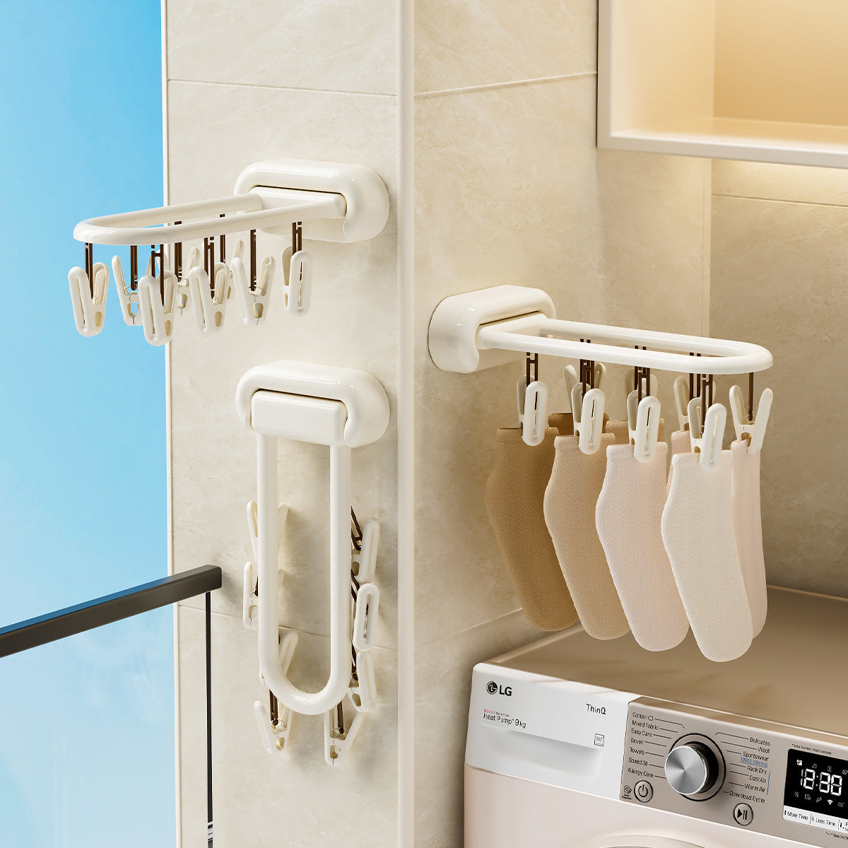 Wall-Mounted Multi-Clip Organizer Bowlift