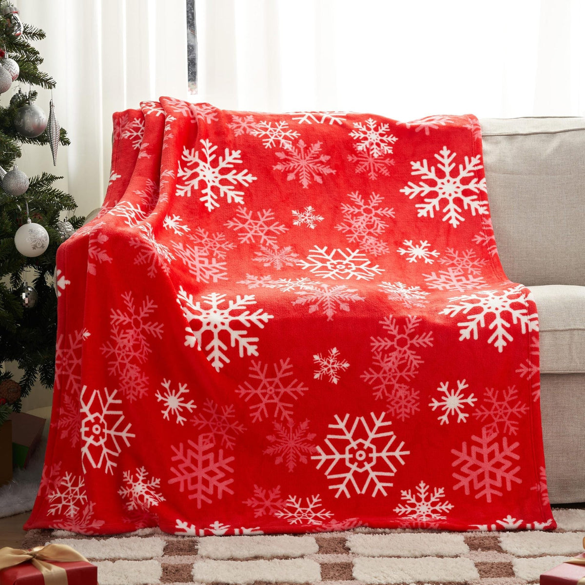Siopsrl| Christmas Blanket Soft Flannel Christmas Plush Holiday Blanket