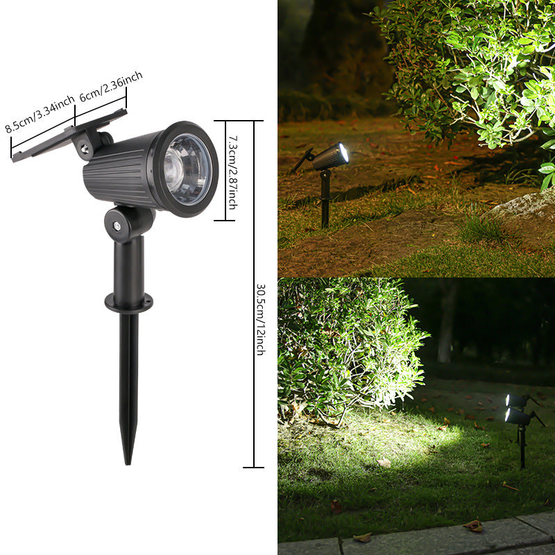 Solar-Powered Adjustable Garden Spotlight With Swivel Stake Bowlift