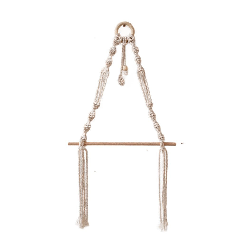 Macrame Hanging Plant Holder with Wooden Rod Bowlift