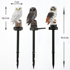 Solar-Powered Owl Garden Stake Light With Realistic Resin Perched Sculpture And Automatic Dusk-To-Dawn LED Bowlift