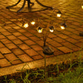 Decorative Multi-Head Solar Garden Stake Lanterns With Warm LED Bowlift
