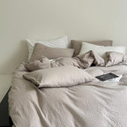 Cotton waffle bedding set with fine structure and breathable comfort