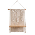 Macrame Wall Hanging Organizer with Shelf Bowlift