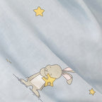 Playful bed linen set made of cotton percale with peach print and reversible function