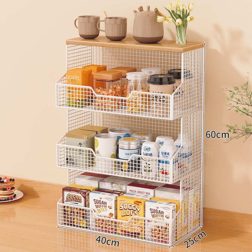 Multi-Tiered Rolling Kitchen Storage Rack Bowlift