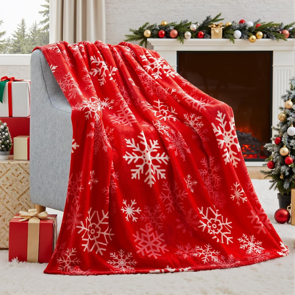 Siopsrl| Christmas Blanket Soft Flannel Christmas Plush Holiday Blanket