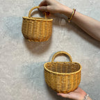 Decorative Wall-Mounted Wicker Storage Basket Bowlift