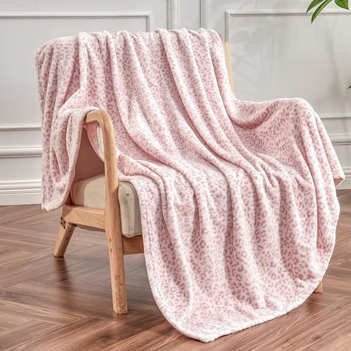 Siopsrl| Flannel Christmas Blanket Soft Pink Christmas Blanket