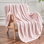 Siopsrl| Flannel Christmas Blanket Soft Pink Christmas Blanket