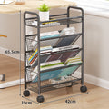 Rolling Metal Book Storage Rack Bowlift
