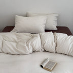 Breathable duvet cover and pillow set made of cotton-linen with fine texture