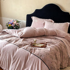 Luxurious bedding set with embroidered floral design