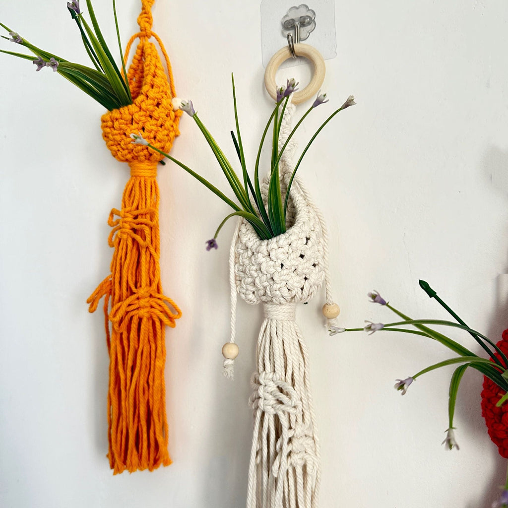 Macrame Plant Hanger with Decorative Tassels Bowlift