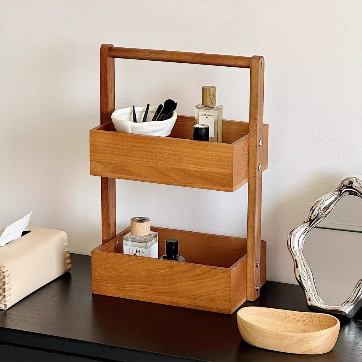 Wooden Multi-Level Organizer Bowlift