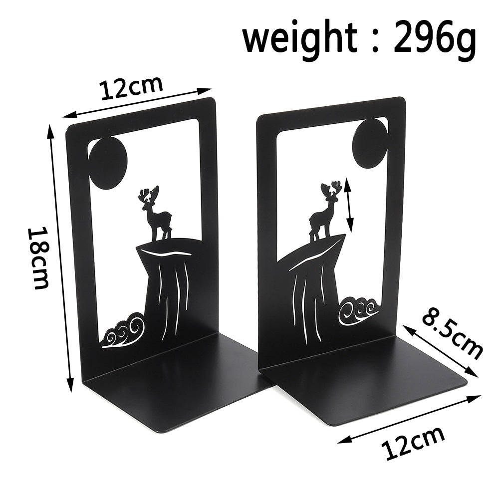 Artistic Deer-Themed Metal Bookends