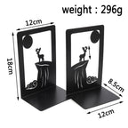Artistic Deer-Themed Metal Bookends