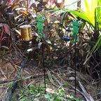 Decorative Hummingbird Solar Garden Stake With Hanging Lantern Bowlift