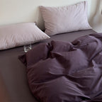 High-quality cotton bed linen set with fitted sheet and zipper duvet cover