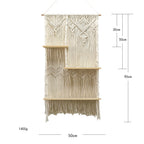 Decorative macrame plant holder with shelves