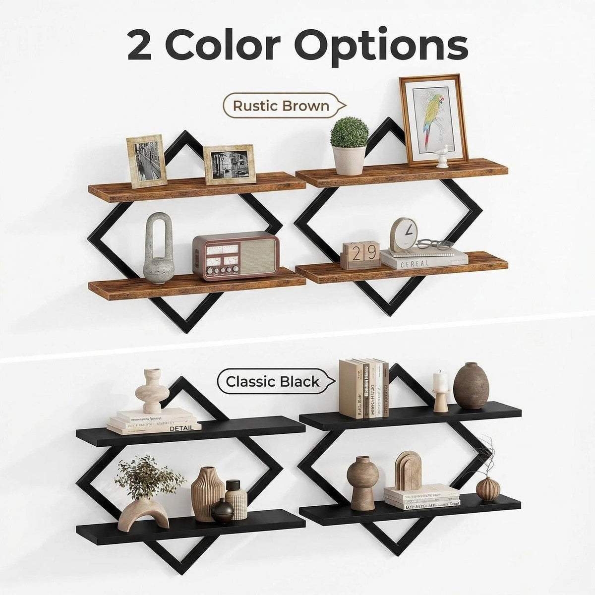 Wall shelf with modern zigzag design Bowlift