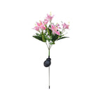 Solar LED Lily Garden Stake Light With Integrated Fairy String And Lifelike Silk Petals Bowlift