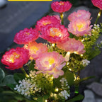 Solar Garden Stake Artificial Flower LED Pathway Decor Bowlift