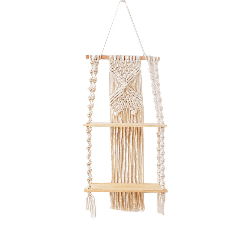 Macramé Wall Shelf with Multi-Tiered Design Bowlift