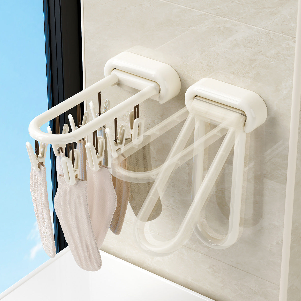 Wall-Mounted Multi-Clip Organizer Bowlift