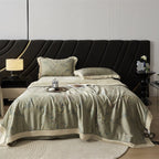 Luxurious satin bedspread set with floral jacquard embroidery Bowlift