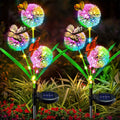 Decorative Solar LED Garden Dandelion Stake Lights With Butterfly Accents Bowlift