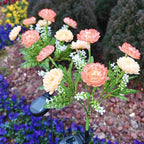 Solar Garden Stake Artificial Flower LED Pathway Decor Bowlift