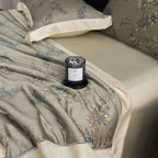 Luxurious satin bedspread set with floral jacquard embroidery Bowlift