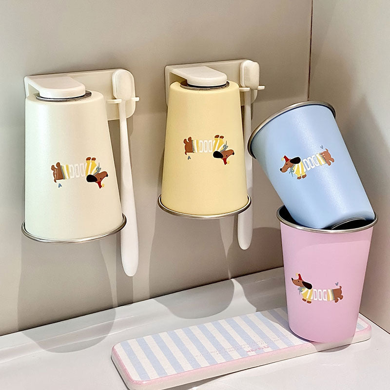 Wall cup holder with creative animal motif Bowlift
