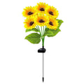 Solar-Powered LED Sunflower Garden Stake Lamp With Waterproof Panel And Adjustable Stem Bowlift