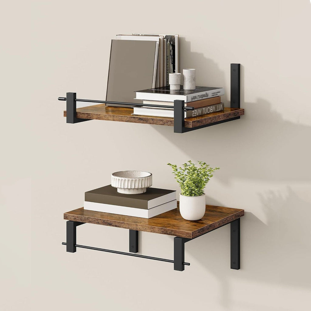 Wall shelf with industrial wood-metal design Bowlift