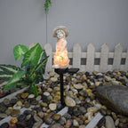 Decorative Solar Garden Stake Statue Resin Girl Figurine With Integrated Solar LED And Weatherproof Spike Bowlift